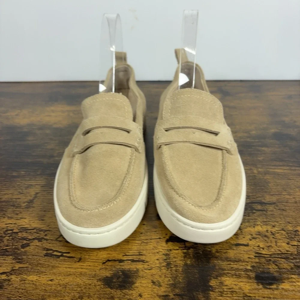 Vionic Uptown Suede Loafers Womens Sz 7 Tan Suede Lightweight Cushioned